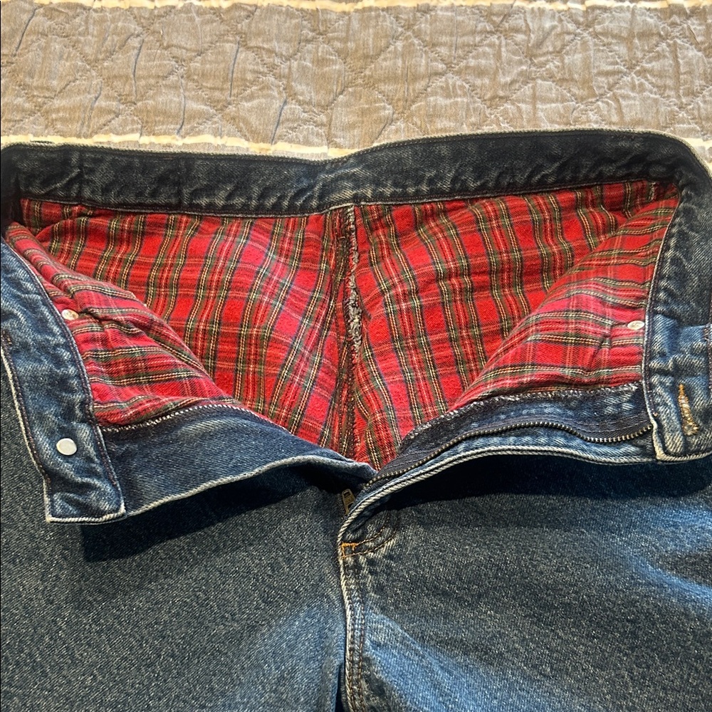 L.L. Bean Denim with Red Plaid Lining
